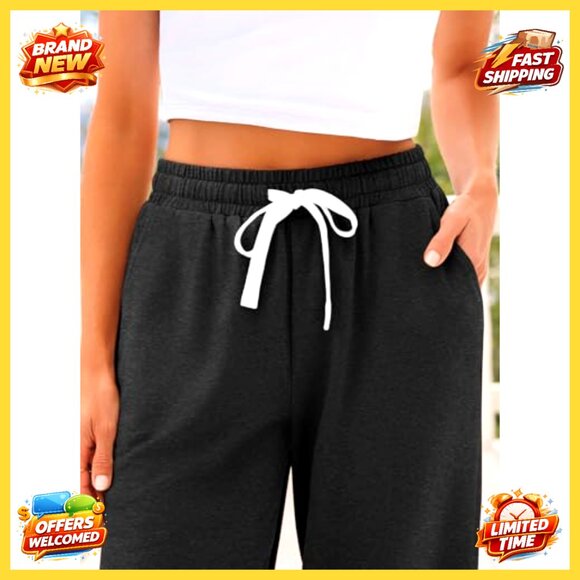 Women's Sweatpants with Pockets, Soft Polyester Blend, Loose Fit Joggers - Picture 5 of 7